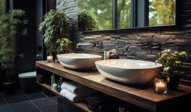 Modern Bathroom With Sleek Mirrors Clean White Sinks 91128 4632